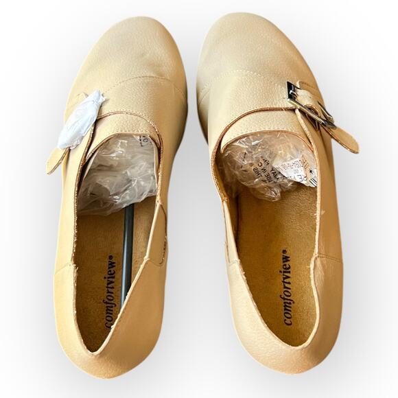 Comfortview Noemi Beige Faux Nubuck Comfort Slip-on Monk Strap Loafer Size 9.5WW - Picture 15 of 15